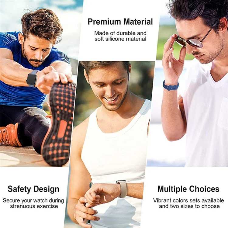 Für Apple Watch Series 10 42mm / 9 8 7 41mm / SE (2023) SE (2022) SE 6 5 4 40mm / 3 2 1 38mm Uhrenarmband 8-förmiger Schnallensilikonband - Hellgelb