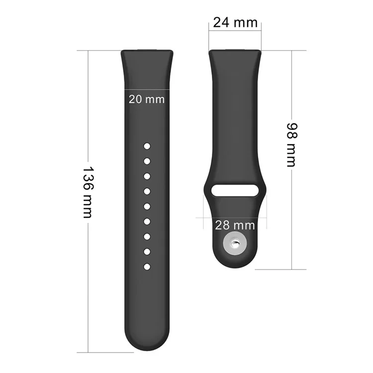 Für Huawei Watch Fit 3 Ersatzarmband Silikon Uhrenarmband mit Silberschnalle - Schwarz