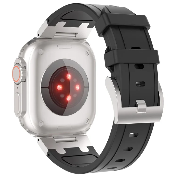 Für Apple Watch Series 10 42mm / 9 8 7 41mm / SE (2023) SE (2022) SE 6 5 4 40mm / 3 2 1 38mm Rhinestone-Silikonkautschukarmband - Schwarz
