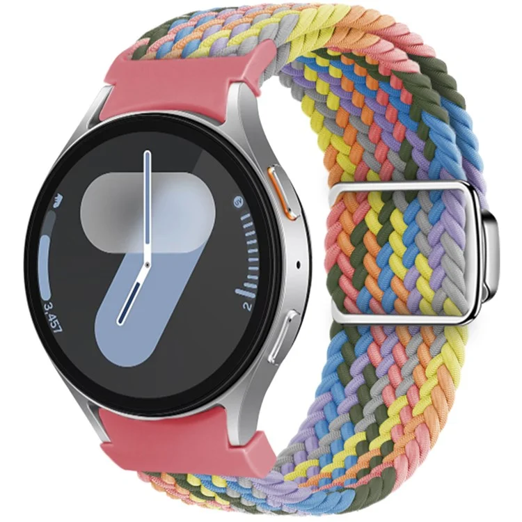 For Samsung Galaxy Watch FE 40mm / Watch7 / 6 / 6 Classic / 5 / 5 Active / 5 Pro / 4 / 4 Classic / 4 Active Watch Strap Magnetic Braided Band - Gradient Purple