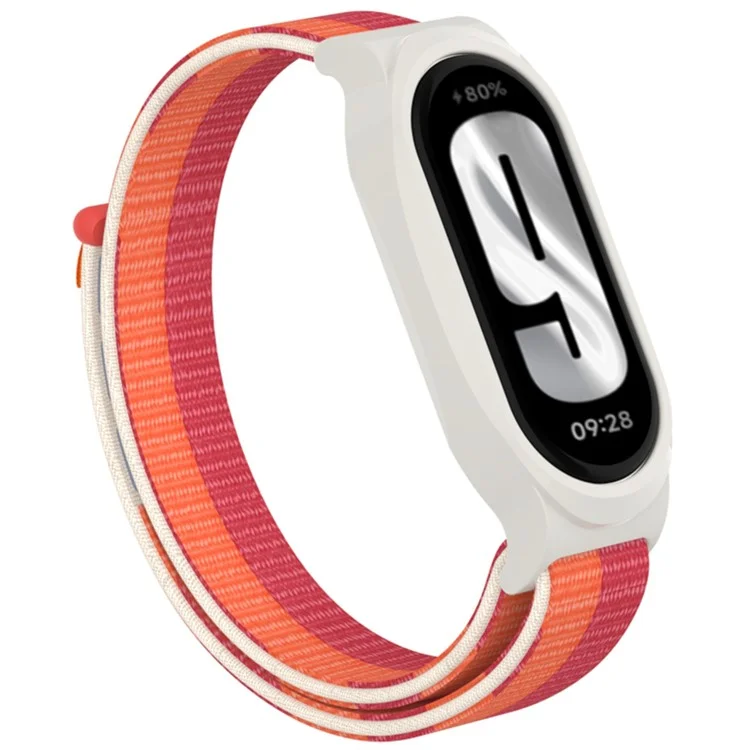 Для Xiaomi Mi Band 9 / Smart Band 8 Watch Band Nylon Loop Wrist Strap with PC Watch Case - Пион
