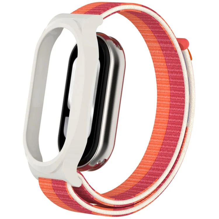 Для Xiaomi Mi Band 9 / Smart Band 8 Watch Band Nylon Loop Wrist Strap with PC Watch Case - Пион