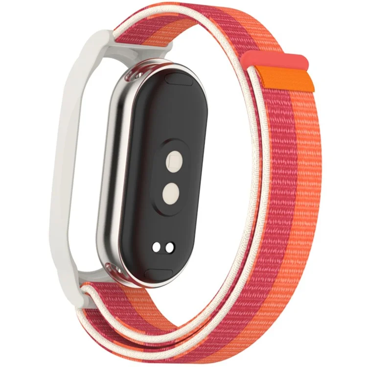 Для Xiaomi Mi Band 9 / Smart Band 8 Watch Band Nylon Loop Wrist Strap with PC Watch Case - Пион