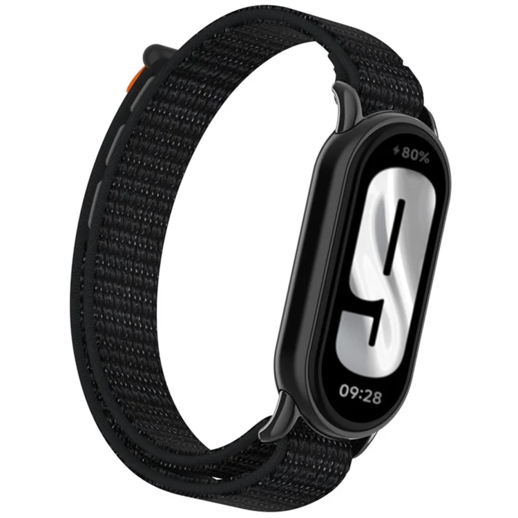Per Xiaomi Mi Band 9 / Smart Band 8 Cinturino Orologio Nylon Loop Regolabile - Nero Riflettente