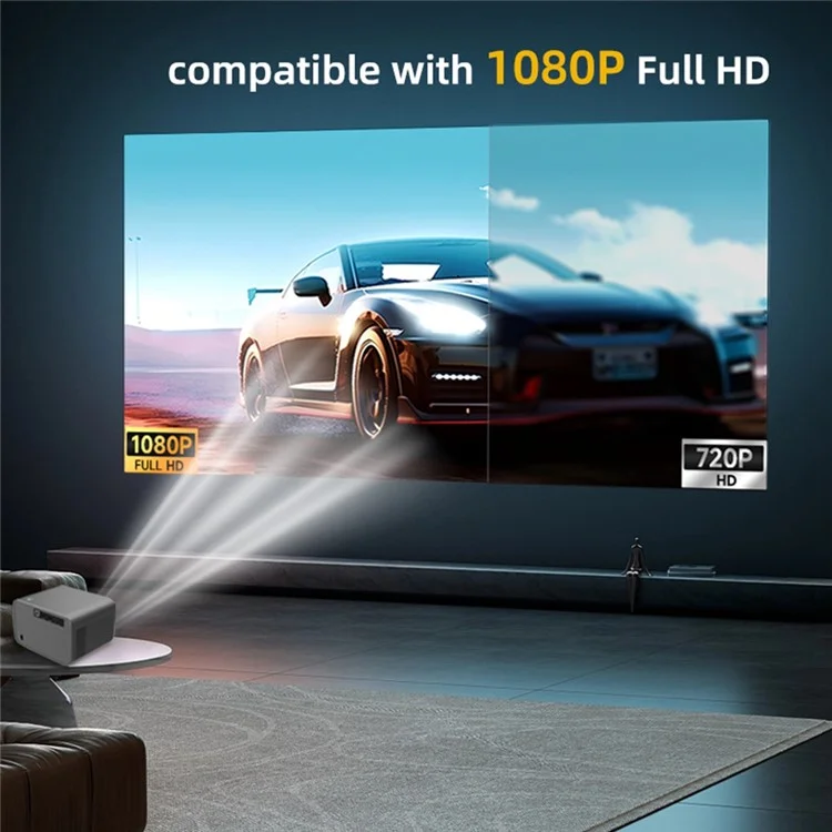P20 Portable HD 1080P Android 13 WiFi6 Bluetooth-compatible Projector Auto Focus 4K Home Theater, 1+8G - US Plug
