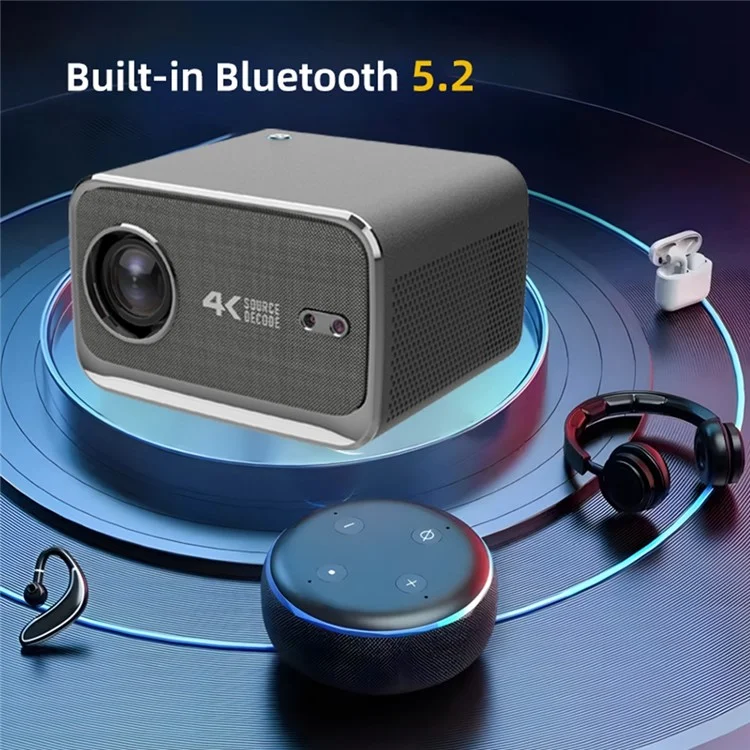 P20 Portable HD 1080P Android 13 WiFi6 Bluetooth-compatible Projector Auto Focus 4K Home Theater, 1+8G - US Plug