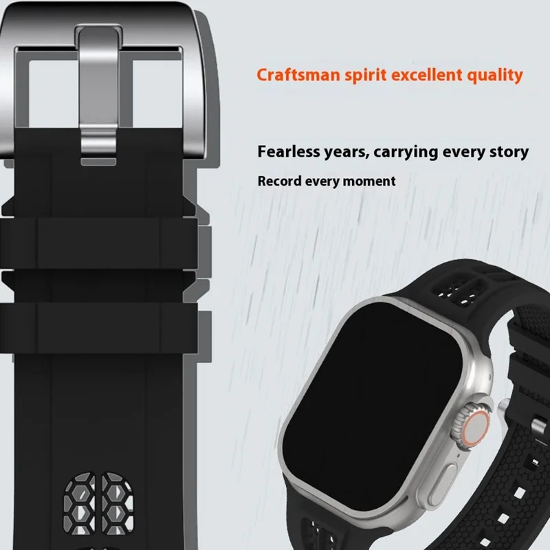 Uhrenarmband für Apple Watch 10 46mm / Ultra 2 / Ultra 49mm / 9 8 7 45mm / SE (2023) SE (2022) SE 6 5 4 44mm / 3 2 1 42mm Silikonband - Schwarz