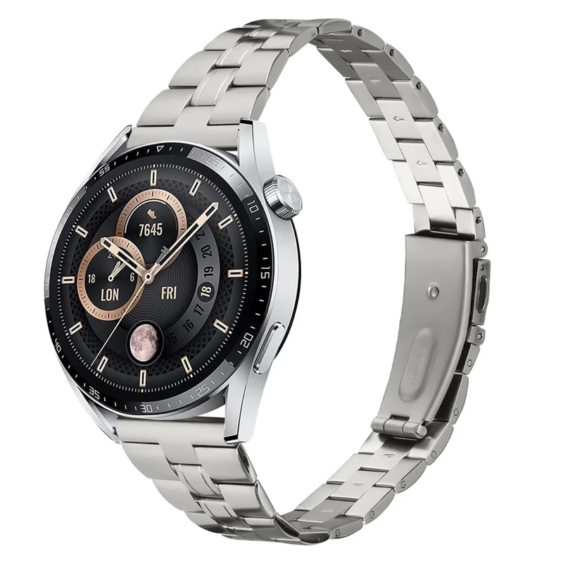 For TicWatch GTX Smartwatch Strap Three-Bead Stainless Steel Wrist Band - Titanium