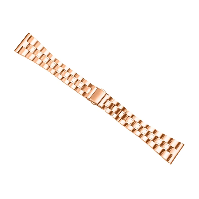 For TicWatch Pro 2020 Three-Bead Stainless Steel Band Smartwatch Wrist Strap - Rose Gold