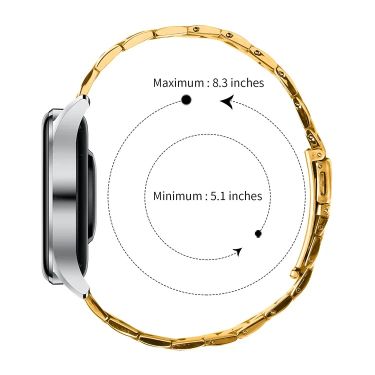 Für Fossil Gen 5 Carlyle HR Armband aus Edelstahl - Ultraflaches Design mit Linien - Gold