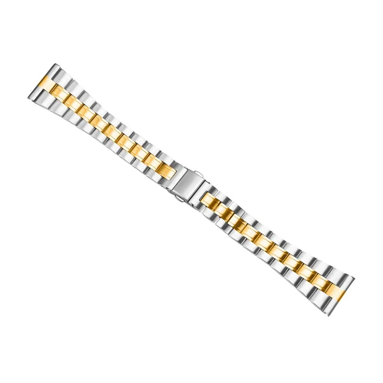 For Fossil Gen 5 Garrett Replacement Watch Strap Lines Design Stainless Steel Band - Silver+Gold
