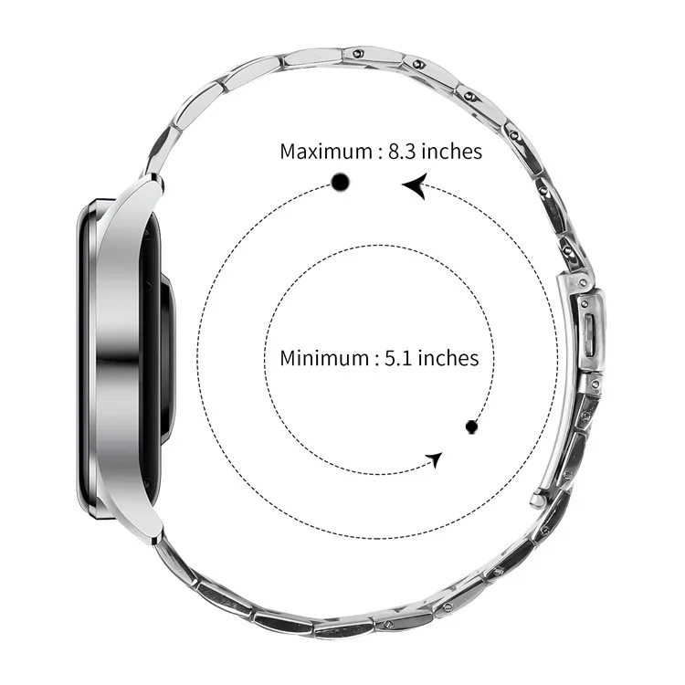 Para Huami Amazfit Pace Banda de Relógio Três Contas Pulseira de Aço Inoxidável - Prata + Ouro Rosa