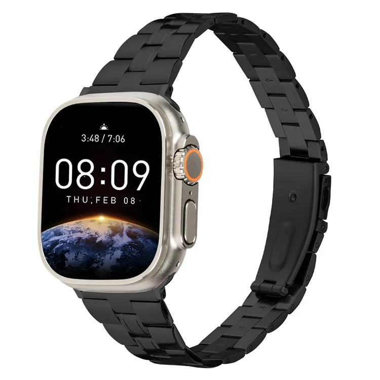 For Apple Watch 10 46mm / Ultra 2 / Ultra 49mm / 9 8 7 45mm / SE (2023) SE (2022) SE 6 5 4 44mm / 3 2 1 42mm Watch Strap Stainless Steel - Black