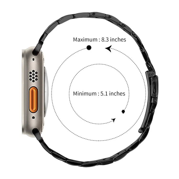 For Apple Watch 10 46mm / Ultra 2 / Ultra 49mm / 9 8 7 45mm / SE (2023) SE (2022) SE 6 5 4 44mm / 3 2 1 42mm Watch Strap Stainless Steel - Black