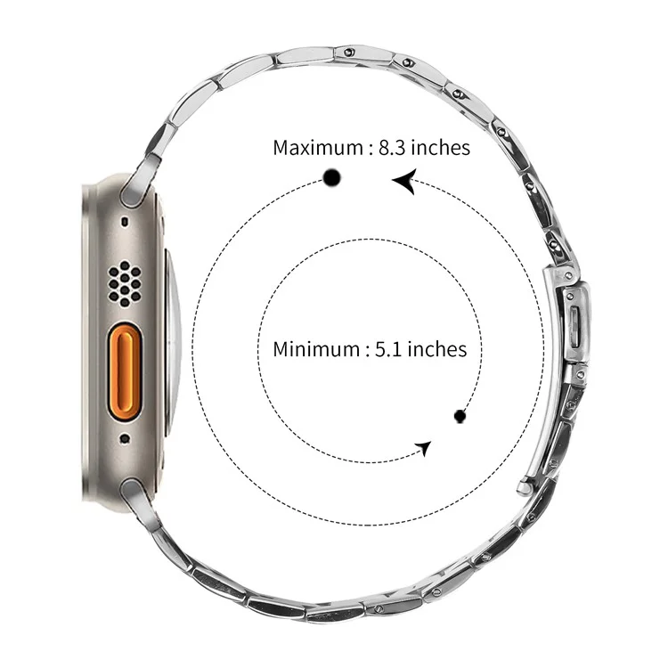 For Apple Watch 10 46mm / Ultra 2 / Ultra 49mm / 9 8 7 45mm / SE (2023) SE (2022) SE 6 5 4 44mm / 3 2 1 42mm Stainless Steel Band - Silver