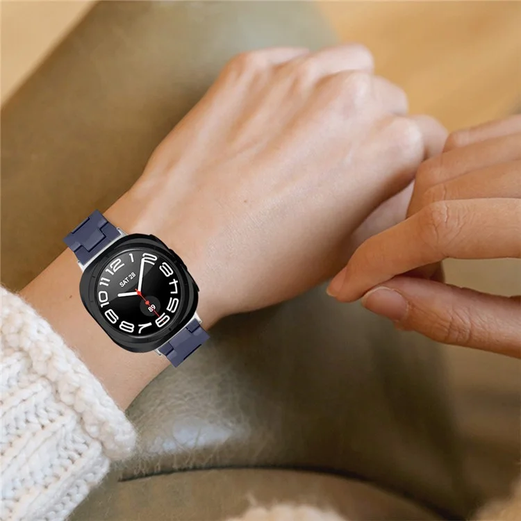 For Samsung Galaxy Watch Ultra 47mm Waterproof Resin Acrylic Watch Strap Buckle Design Wrist Band - Style A