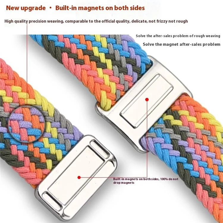 Per Samsung Galaxy Watch Ultra 47mm Braided Watch Band Magnetic Wrist Strap - Arancione+Fibbia Argento