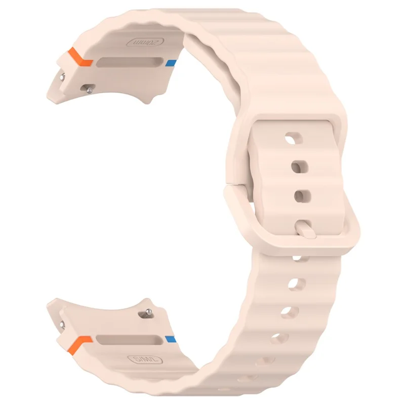 For Samsung Galaxy Watch FE / Watch7 40mm 44mm Silicone Wave Texture Watch Band Replacement Straps - Pink