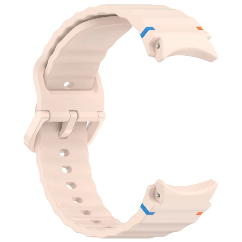 For Samsung Galaxy Watch FE / Watch7 40mm 44mm Silicone Wave Texture Watch Band Replacement Straps - Pink