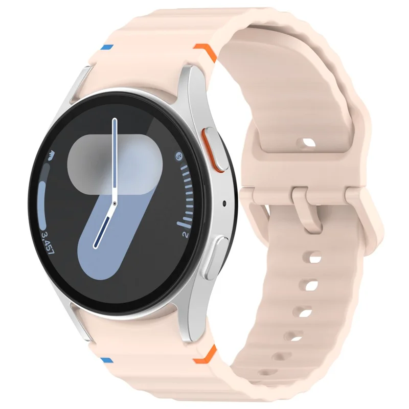 For Samsung Galaxy Watch FE / Watch7 40mm 44mm Silicone Wave Texture Watch Band Replacement Straps - Pink