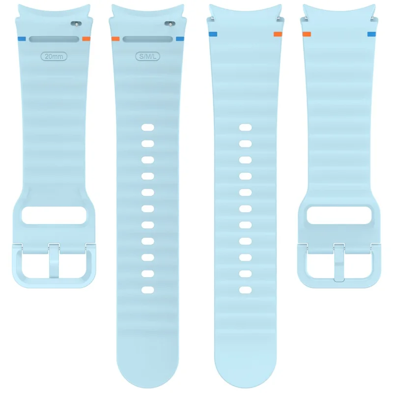 For Samsung Galaxy Watch FE / Watch7 40mm 44mm Silicone Wave Texture Watch Band Replacement Straps - White
