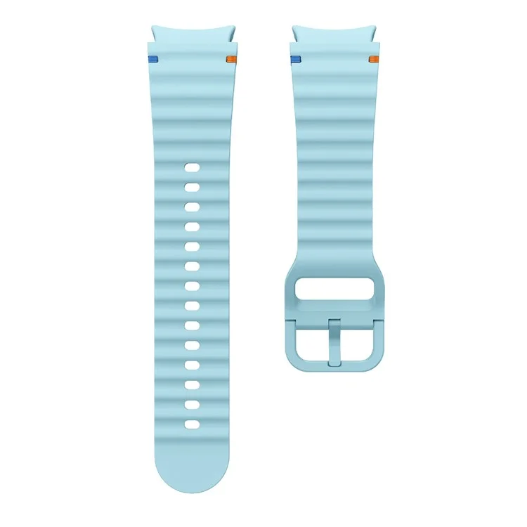 KALEBOL For Samsung Galaxy Watch7 44mm 40mm / Watch FE 40mm Silicone Watch Band Wave Shape Wrist Strap - Baby Blue