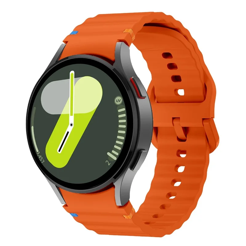 KALEBOL For Samsung Galaxy Watch7 44mm 40mm / Watch FE 40mm Silicone Watch Band Wave Shape Wrist Strap - Orange