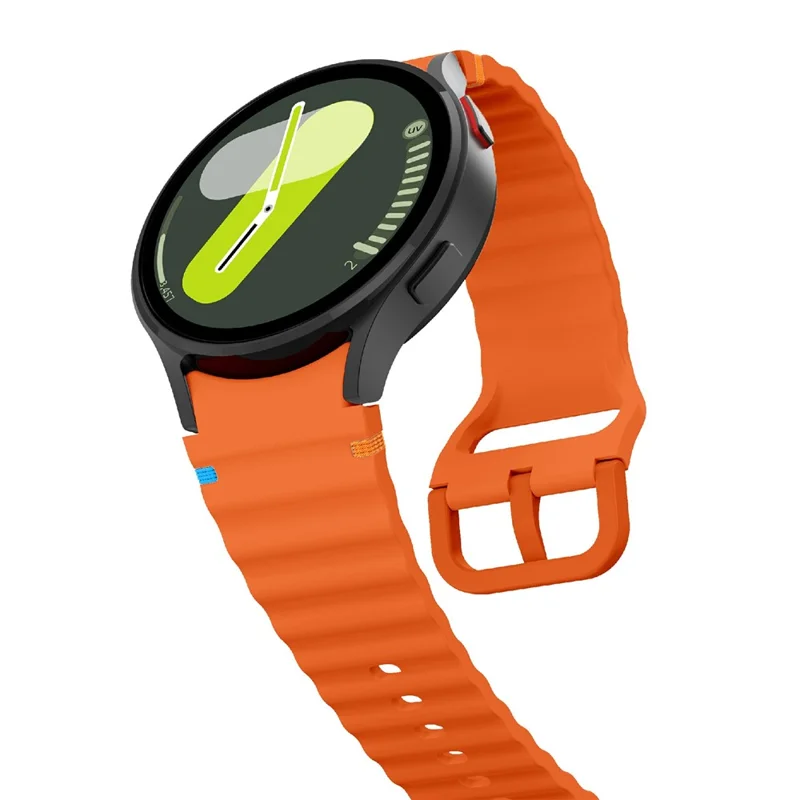 KALEBOL For Samsung Galaxy Watch7 44mm 40mm / Watch FE 40mm Silicone Watch Band Wave Shape Wrist Strap - Orange