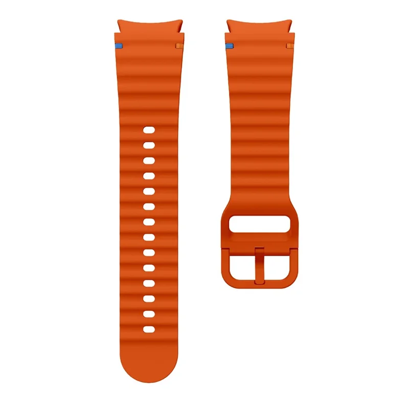 KALEBOL For Samsung Galaxy Watch7 44mm 40mm / Watch FE 40mm Silicone Watch Band Wave Shape Wrist Strap - Orange