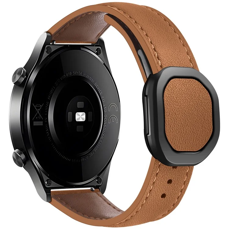 KALEBOL Für Huawei Watch GT 3 42mm / GT 3 Pro 43mm Uhrenarmband 20mm Nautilus Magnetverschluss Echtes Kuh-Leder Band - Braun