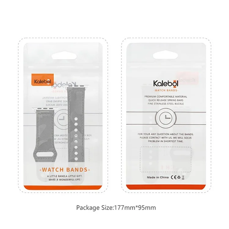 KALEBOL Pour Apple Watch 10 46mm / Ultra 2 / Ultra 49mm / 9 8 7 45mm / SE (2023) SE (2022) SE 6 5 4 44mm / 3 2 1 42mm Genuine Cow Leather Strap - Noir