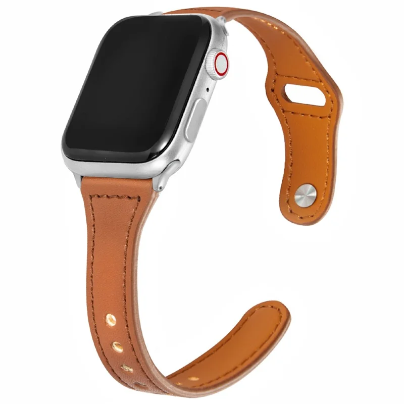 KALEBOL For Apple Watch Ultra 3 2 1 49mm / Series 11 10 46mm / 9 8 7 45mm / SE3 SE2 SE 6 5 4 44mm / 3 2 1 42mm Watch Strap, Small Buckle - Brown