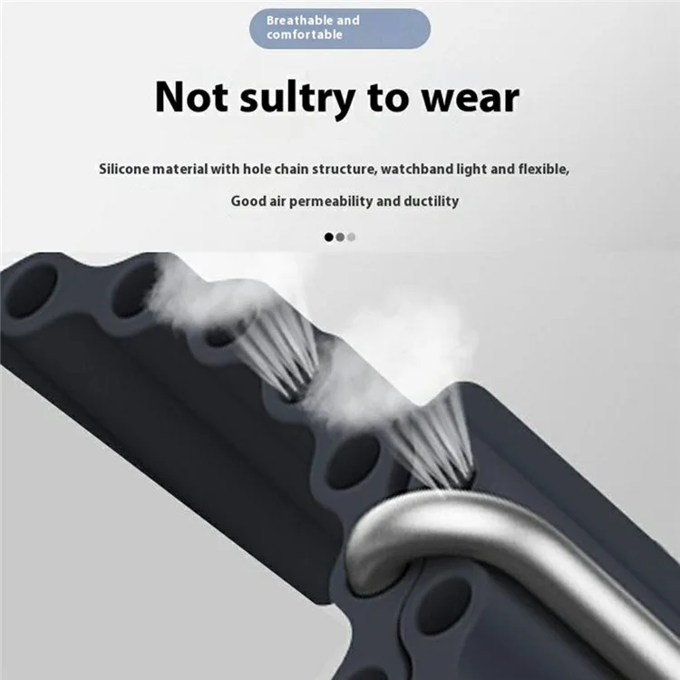 Pour Samsung Galaxy Watch Ultra 47mm Wavy Design Double Buckle Silicone Watch Band - Noir