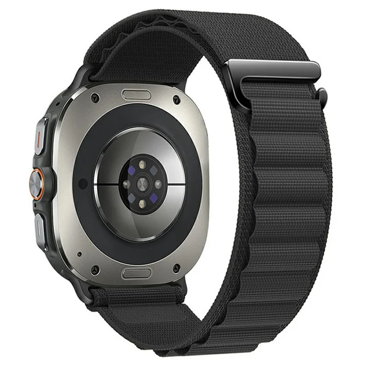 For Samsung Galaxy Watch Ultra 47mm Nylon Watch Strap G Hook Wristband - Black