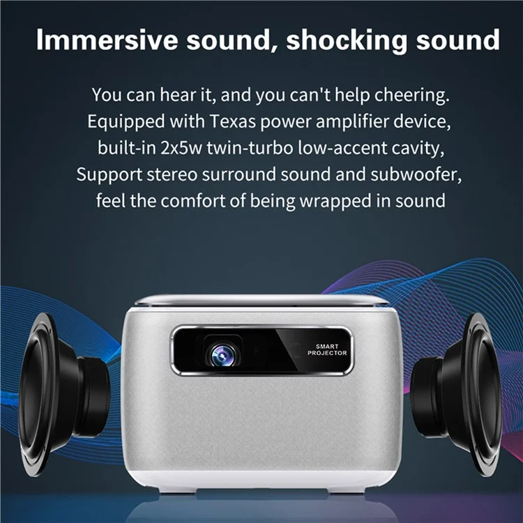 V8 Pro DLP 3D Projector WiFi Mini Portable 1080P Home Theater Video Projector, 2G+32G (CE Certified) - UK Plug