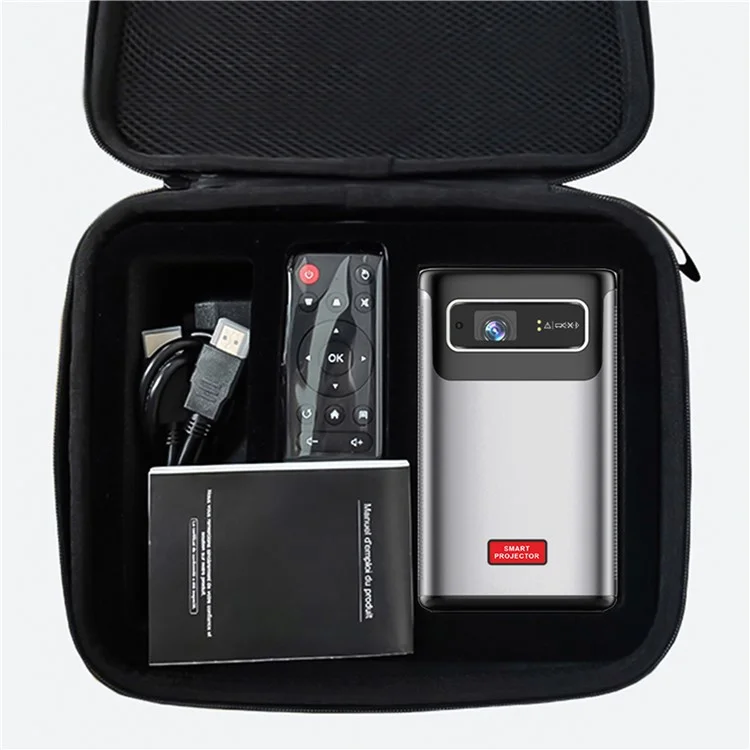 C2000DLP Android 9.0 Portable 3D Mini Projector with Tripod WiFi Home Theater, 2G+32G (CE Certified) - UK Plug