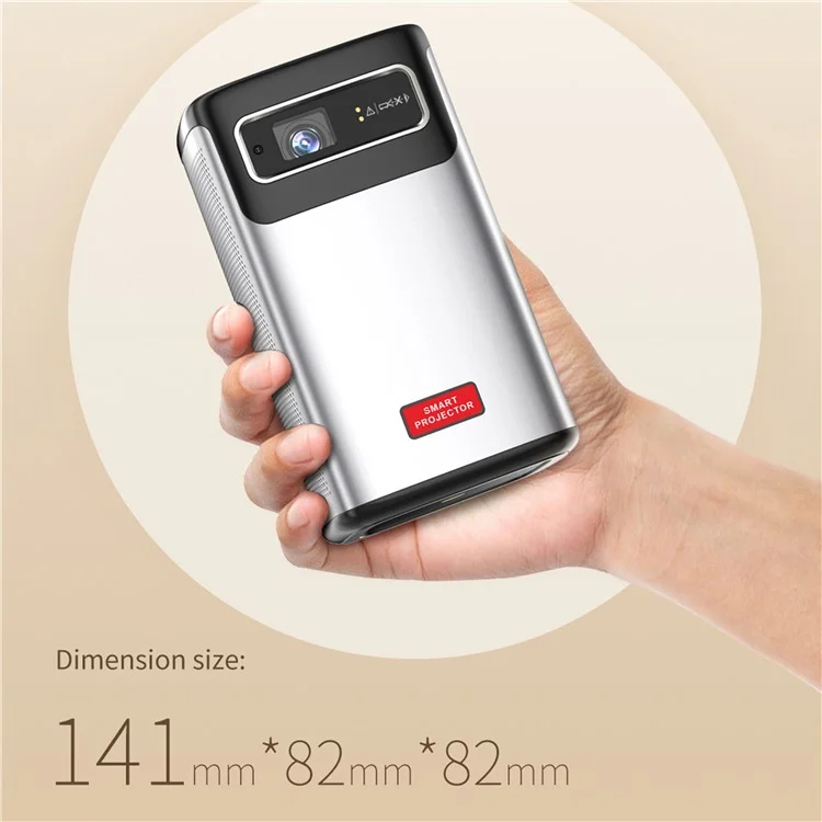 C2000DLP Android 9.0 Portable 3D Mini Projector with Tripod WiFi Home Theater, 2G+32G (CE Certified) - UK Plug