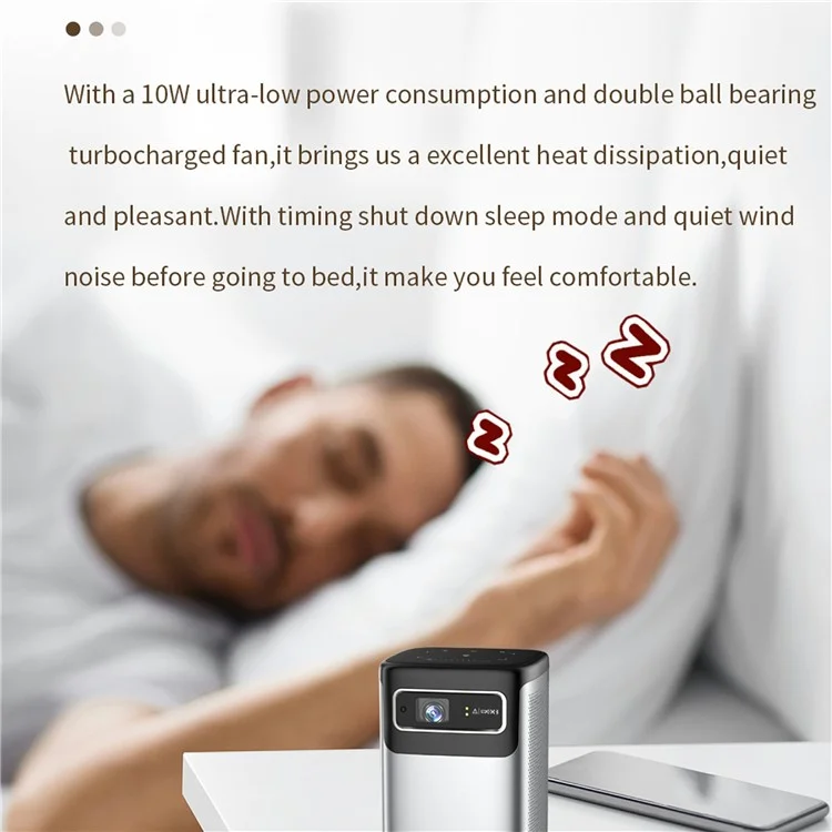 C2000DLP Android 9.0 Portable 3D Mini Projector with Tripod WiFi Home Theater, 2G+32G (CE Certified) - UK Plug