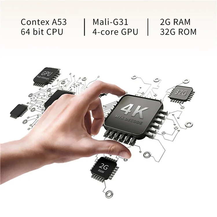 C2000DLP Android 9.0 Portable 3D Mini Projector with Tripod WiFi Home Theater, 2G+32G (CE Certified) - UK Plug
