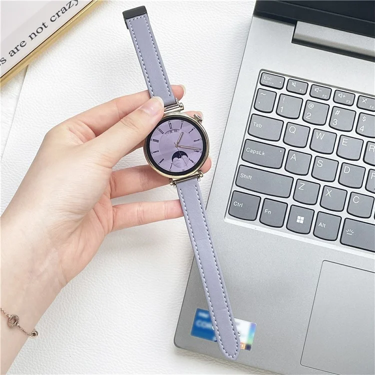 For Samsung Galaxy Watch7 / Watch FE / Watch6 / Watch 5 / Watch4 Universal 20mm Magnetic Buckle Slim Microfiber Leather Watch Strap - Purple
