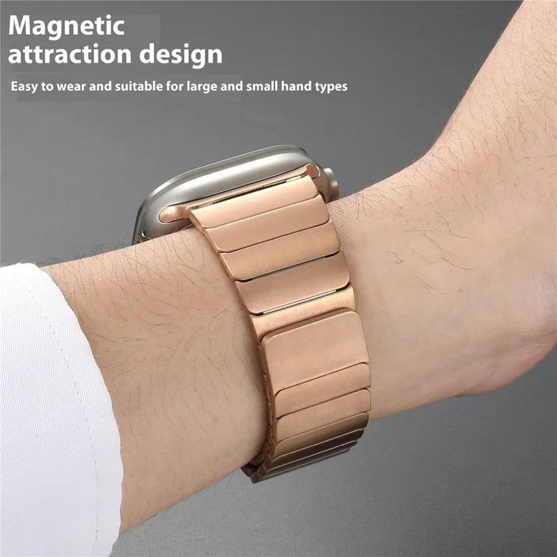 For Apple Watch Ultra 3 2 1 49mm / Series 11 10 46mm / 9 8 7 45mm / SE3 SE2 SE 6 5 4 44mm / 3 2 1 42mm Magnetic Metal Watch Strap - Black