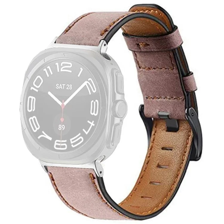 Per Samsung Galaxy Watch Ultra 47mm Vintage Watch Strap Sostituzione PU Pelle Cinturino da Polso - Rosa