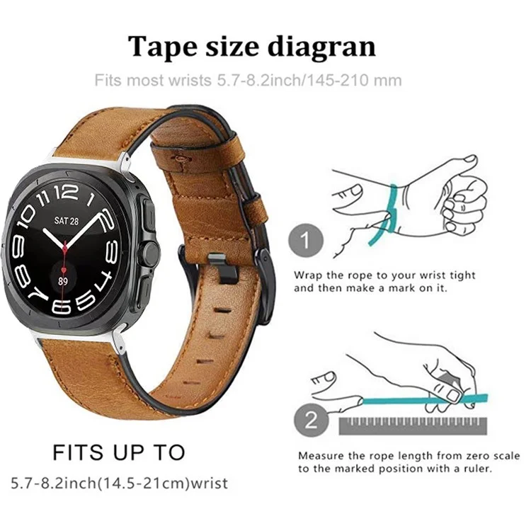 Per Samsung Galaxy Watch Ultra 47mm Vintage Watch Strap Sostituzione PU Pelle Cinturino da Polso - Rosa