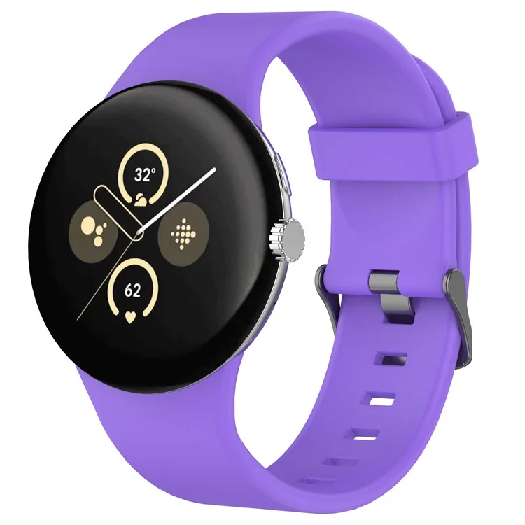 Per Google Pixel Watch 3 45mm Cinturino in Silicone Sostituibile Cinturino con Connettore in Metallo - Viola
