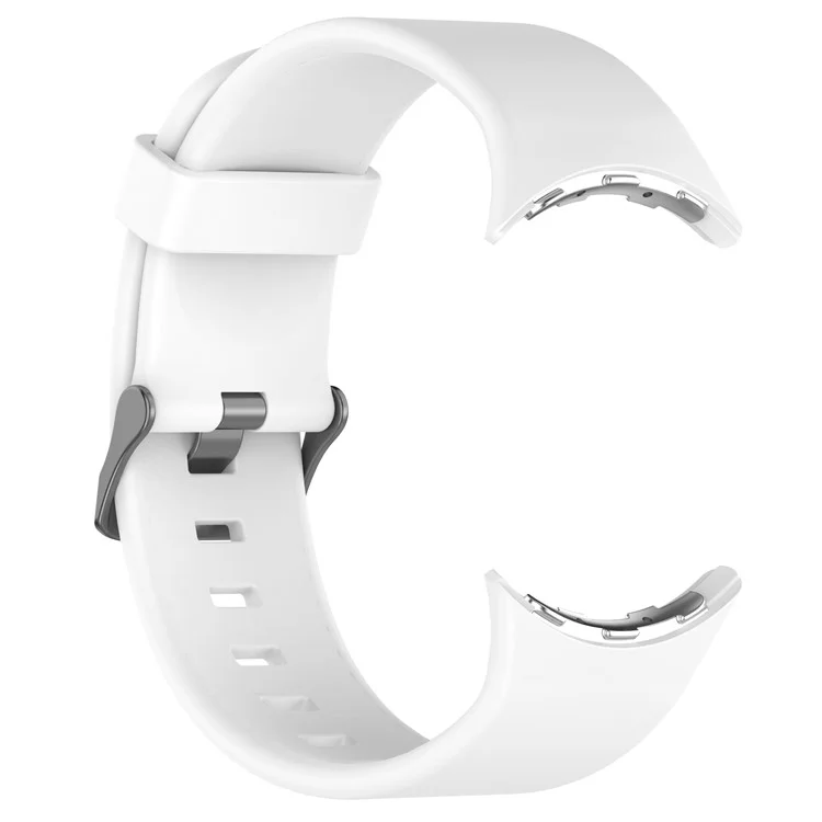 For Google Pixel Watch 3 45mm Silicone Watch Band Replacement Strap with Metal Connector - White