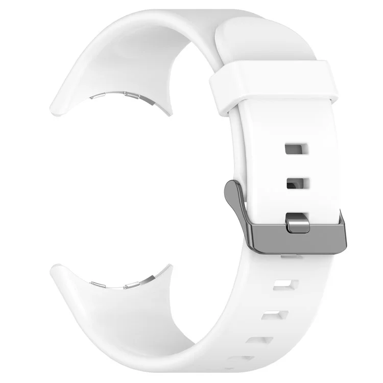 For Google Pixel Watch 3 45mm Silicone Watch Band Replacement Strap with Metal Connector - White
