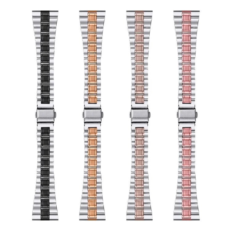 Edelstahlkette Drei Perlenschnalle Design Armband Ersatz Für Samsung Galaxy Watch 46mm / Getriebe S3 Classic / Frontier - Schwarz