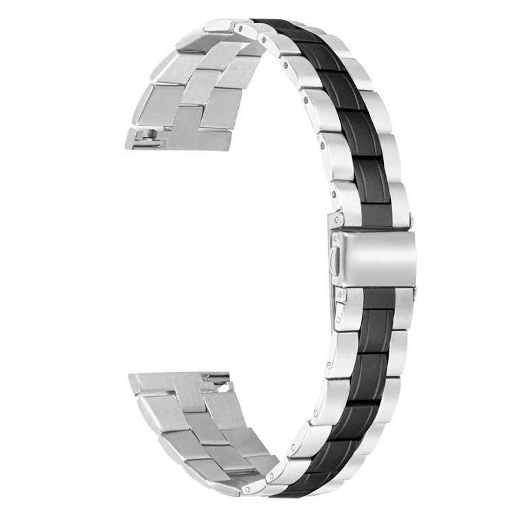 Edelstahlkette Drei Perlenschnalle Design Armband Ersatz Für Samsung Galaxy Watch 46mm / Getriebe S3 Classic / Frontier - Schwarz