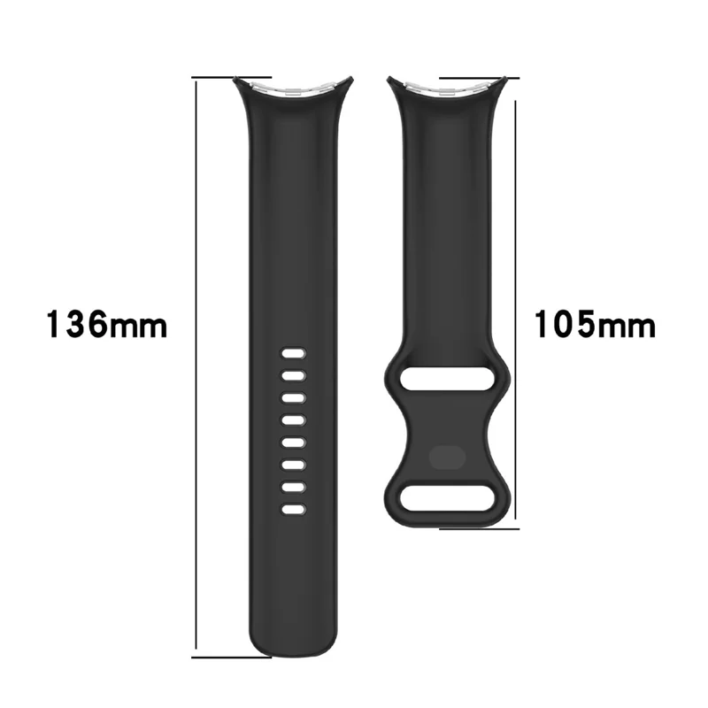 For Google Pixel Watch 3 45mm Replacement Strap 8 Shape Silicone Watch Band with Color Buckle, Size L - Official White