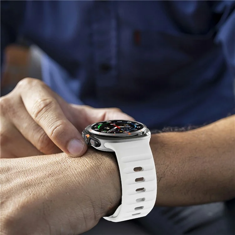 Pour Samsung Galaxy Watch Ultra 47 mm Watch Band Breathable Sport Watch Strap Watch - Blanc